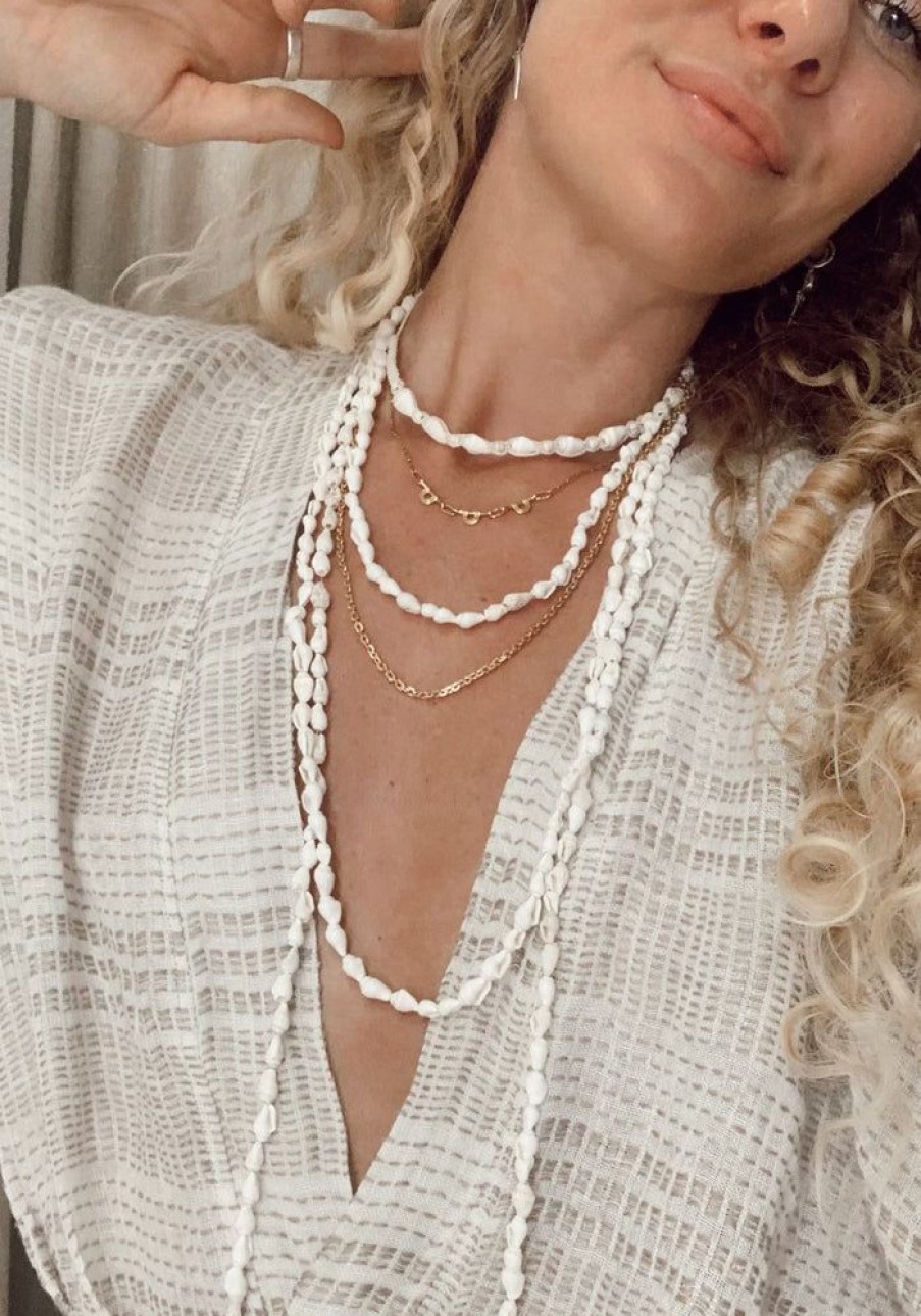 Accessories Cabo Gypsy Necklaces | White Shell Strand Necklace