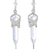 Accessories Tiger Frame Silver Jewels | Tiger Frame Silver Rope Bezel Earrings - Quartz