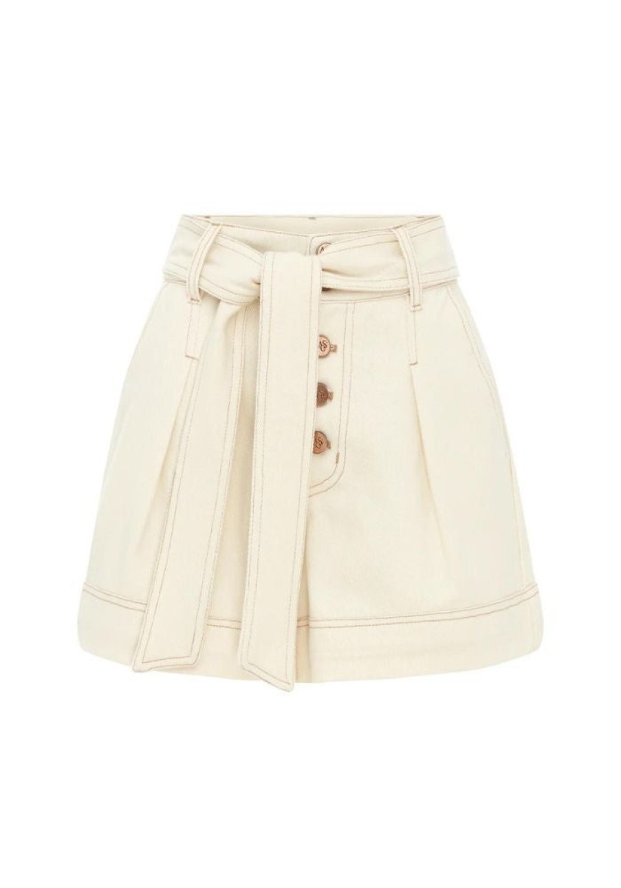 Fashion Ministry of style Shorts + Pants | Lucia Denim Short- Ivory