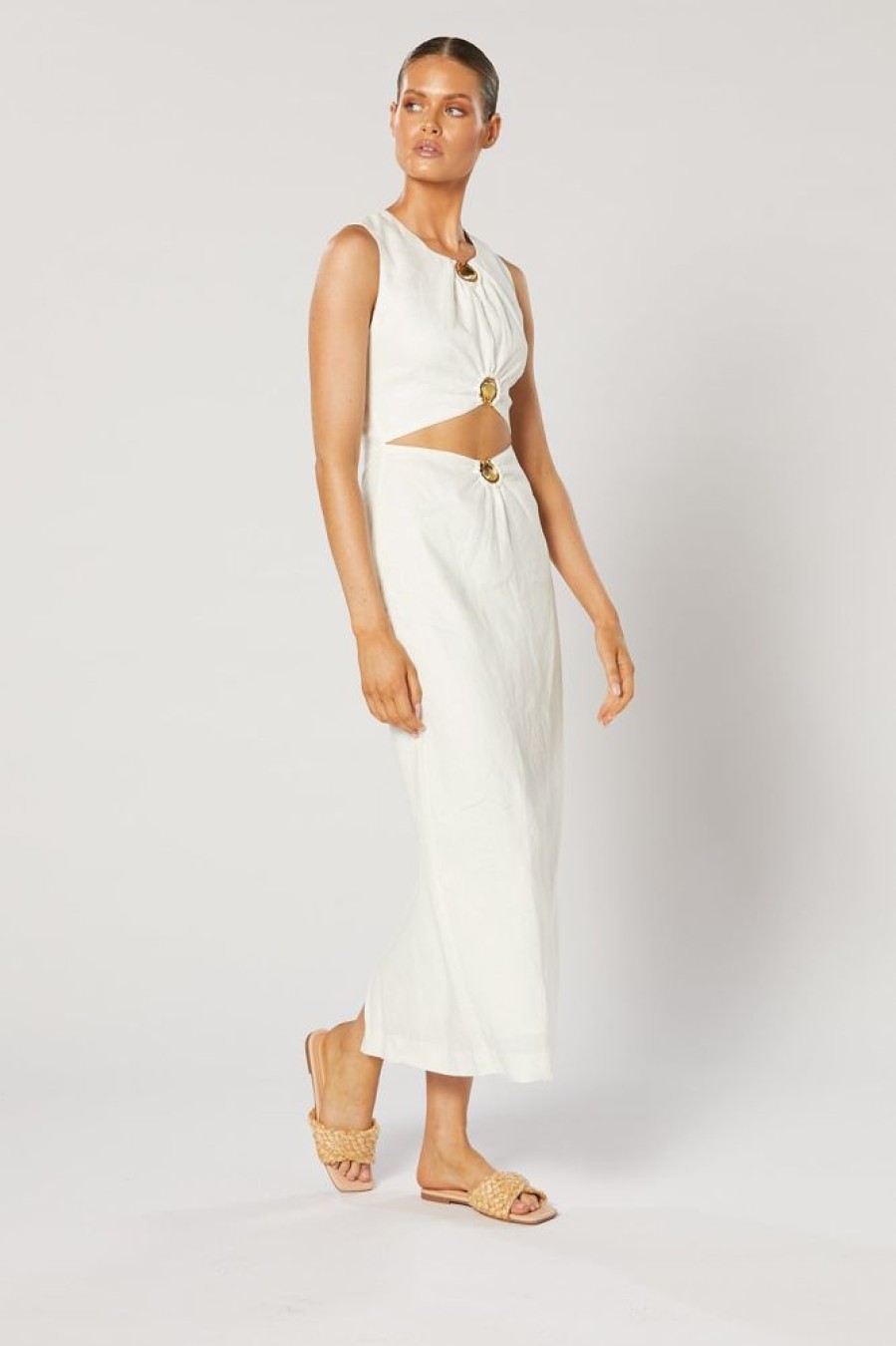 Fashion Winona Party Dresses | Oceana Midi Dress- White