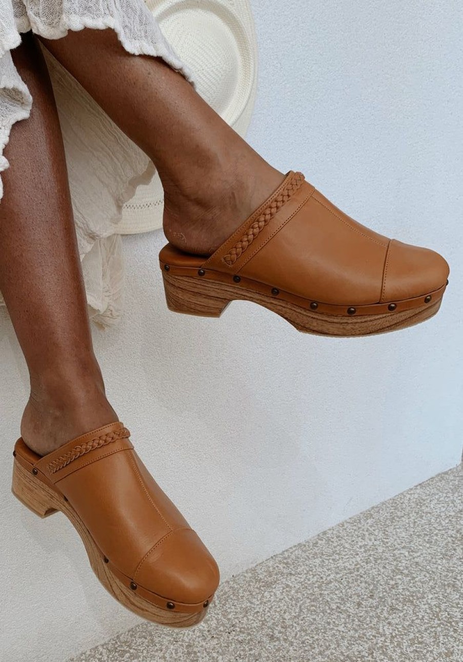 Accessories Cabo Gypsy Heels | Malibu Clogs - Vintage Tan