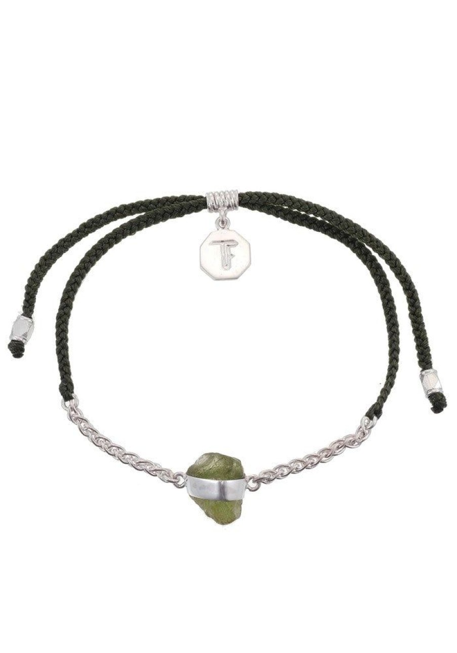 Accessories Tiger Frame Silver Jewels | Tiger Frame Silver Chain & Cord - Olive With Peridot