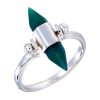 Accessories Tiger Frame Rings | Tiger Frame Silver Green Onyx Swivel Ring