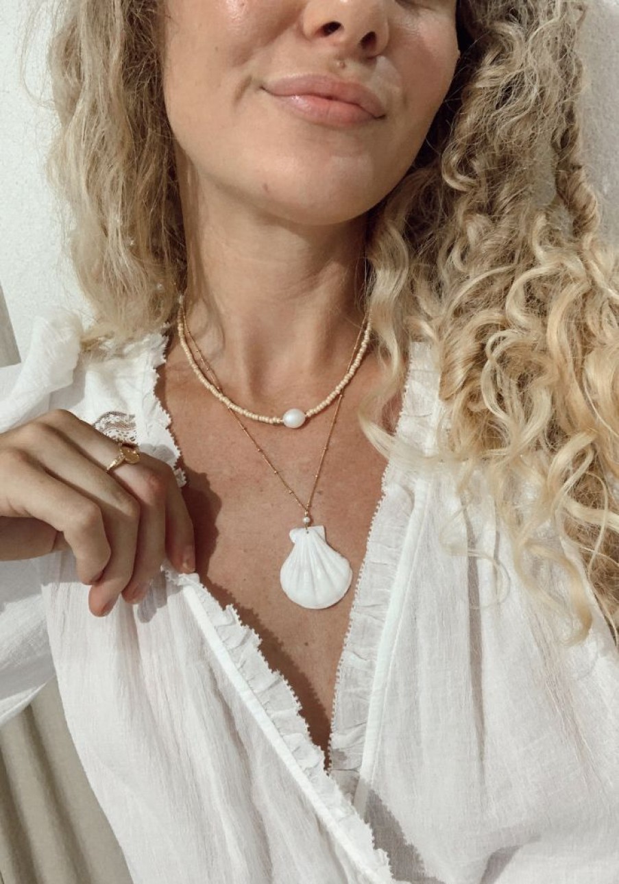 Accessories NP Rocks Jewellery Necklaces | Hanna Beaded Necklace- Latte