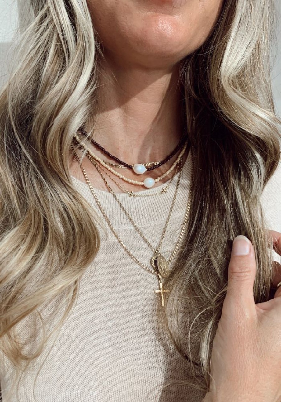 Accessories NP Rocks Jewellery Necklaces | Hanna Beaded Necklace- Latte