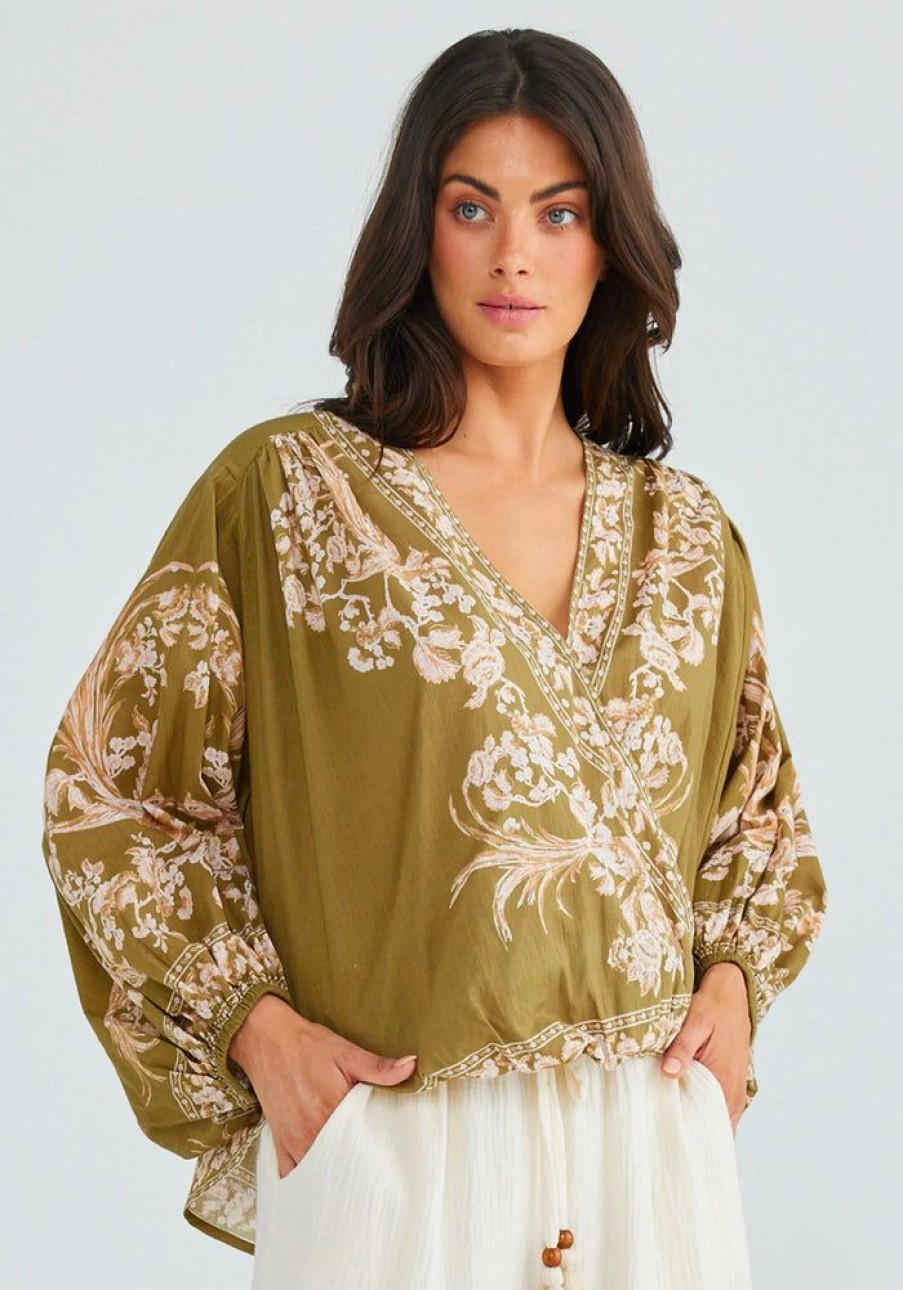 Fashion Talisman Tops | Kandytop- Olive