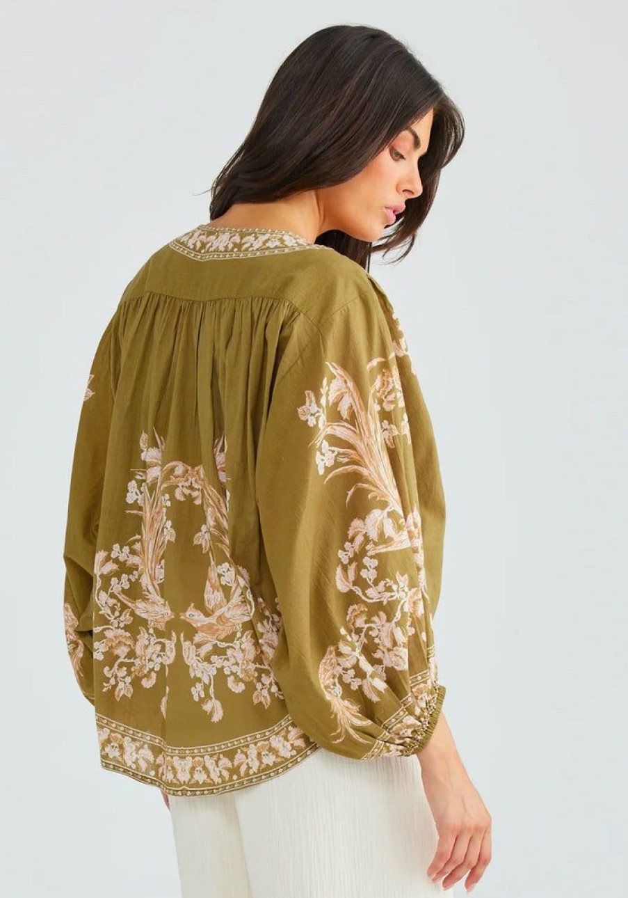 Fashion Talisman Tops | Kandytop- Olive