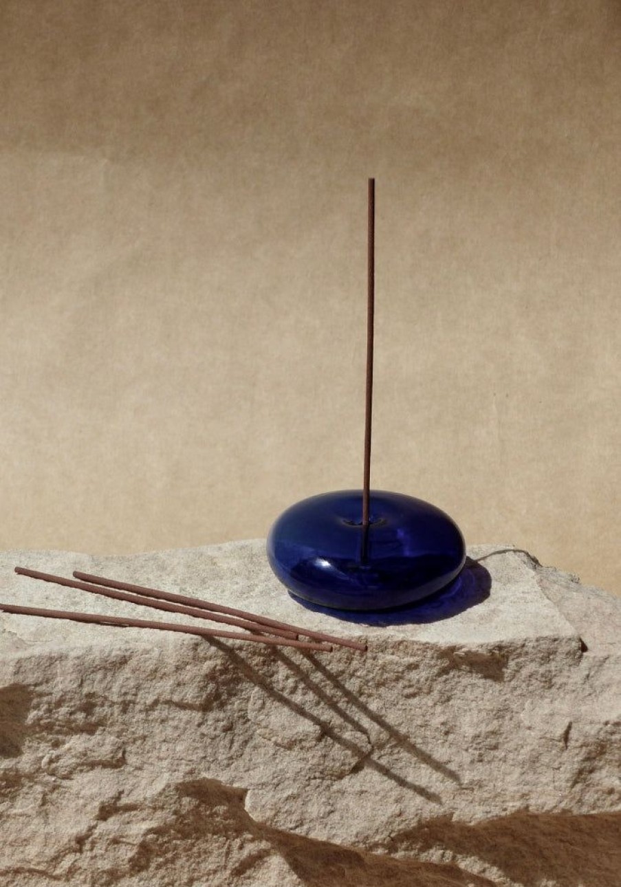 Homewares Gentle Habits | Glass Incense Holder - Cobalt