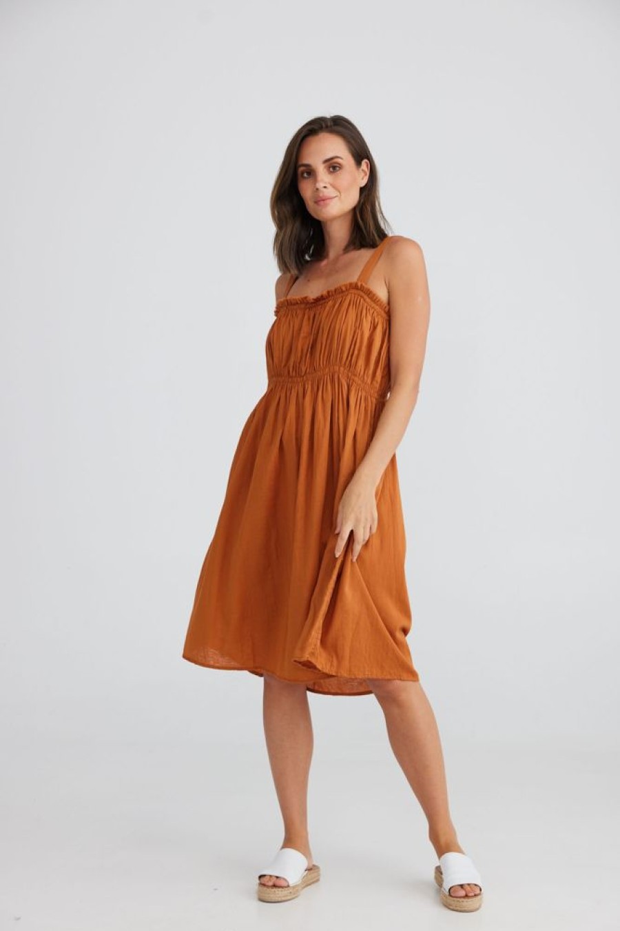 Fashion Holiday Mini Dress | Bask Dress - Copper