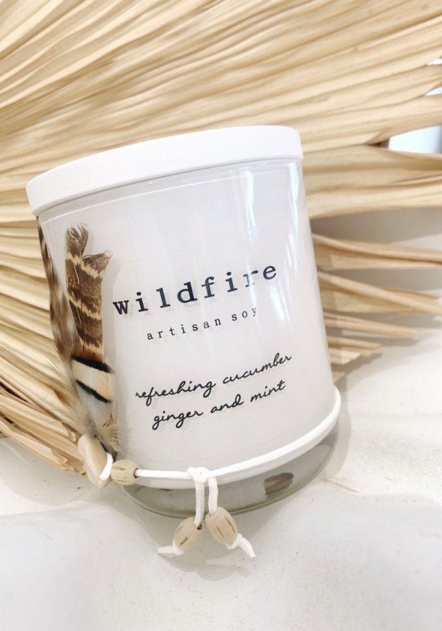 Homewares WILDFIRE CANDLES | Refreshing Cucumber, Ginger & Mint Soy Candle