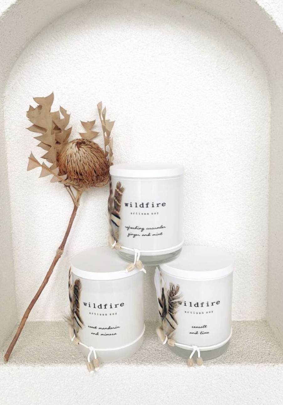 Homewares WILDFIRE CANDLES | Refreshing Cucumber, Ginger & Mint Soy Candle