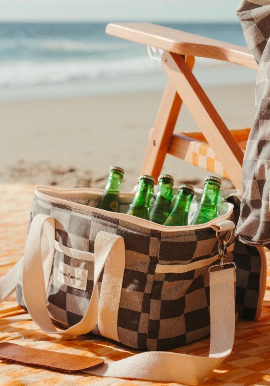 Accessories Business & Pleasure Co Beach Towels + Umbrellas | Green Check Cooler Bag