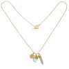 Accessories Tiger Frame Gold Jewels | Tiger Frame Charm Aquamarine & Smokey Qtz Necklace