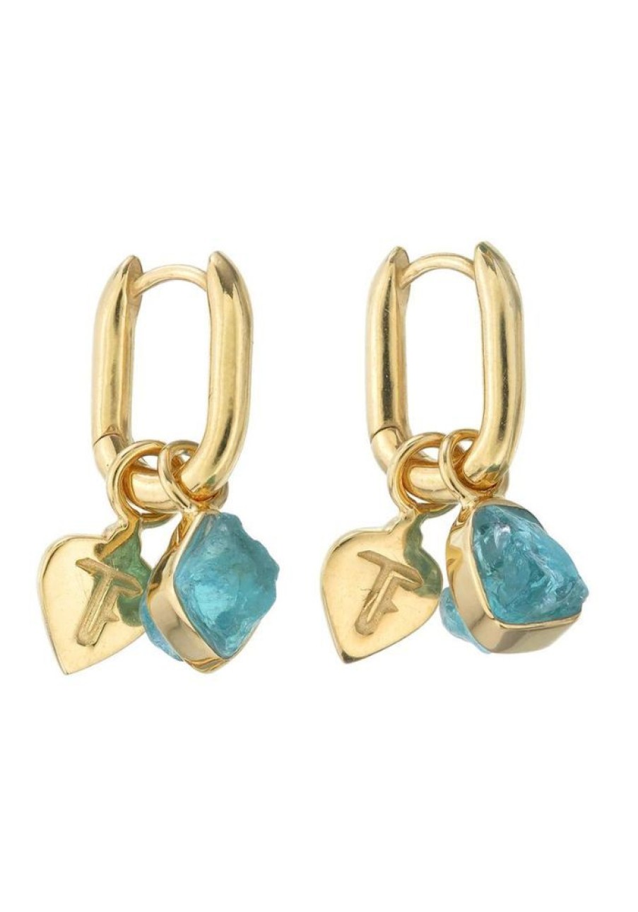 Accessories Tiger Frame Gold Jewels | Tiger Frame Rough Gem Oval Hoops- Apatite