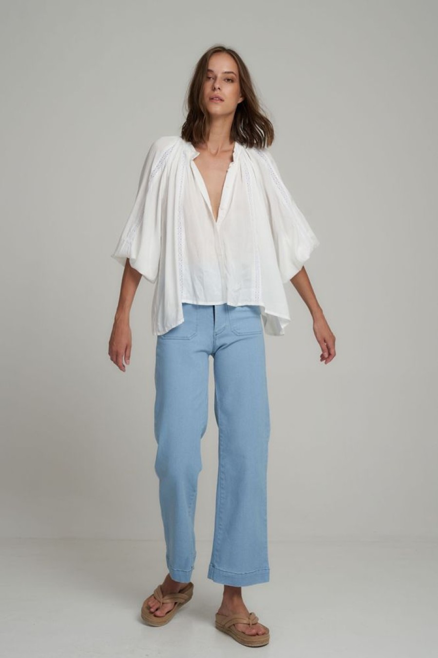 Fashion Lilya Tops | Tanaka Shirt- Ivory