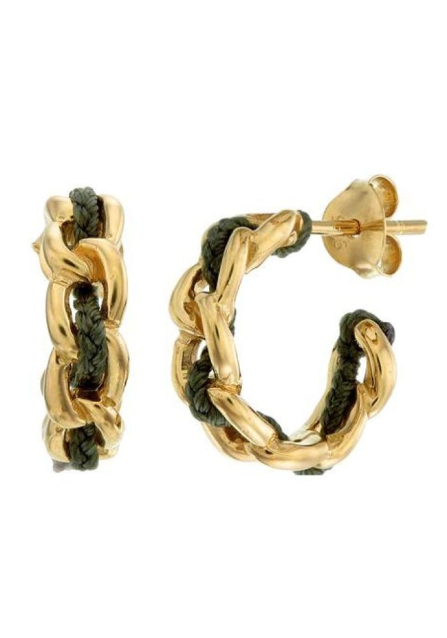 Accessories Tiger Frame Gold Jewels | Tiger Frame Gold Holiday Hoops- Olive