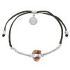 Accessories Tiger Frame Bracelets | Tiger Frame Silver Chain & Cord - Olive With Citrine