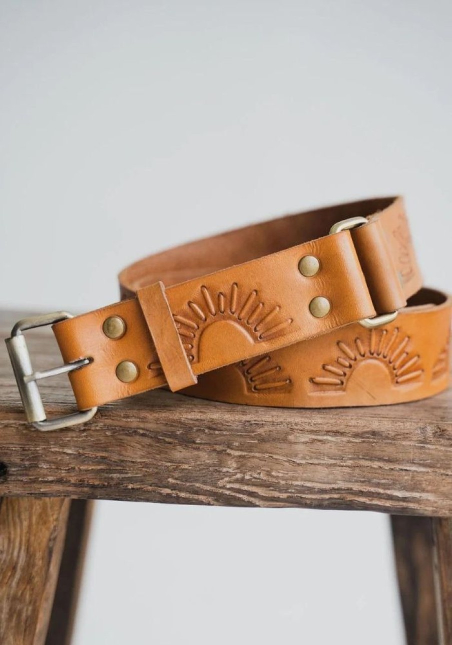 Accessories Hobo and Hatch Belts | Rising Sun Belt- Vintage Tan