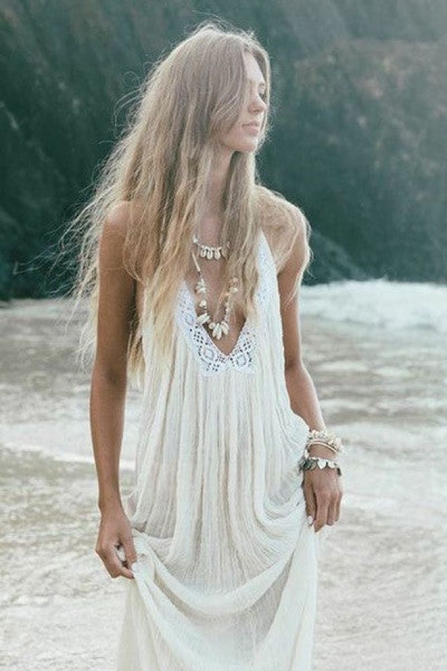 Fashion Cabo Maxi Dress | Temple Backless Maxi Dress - Creme