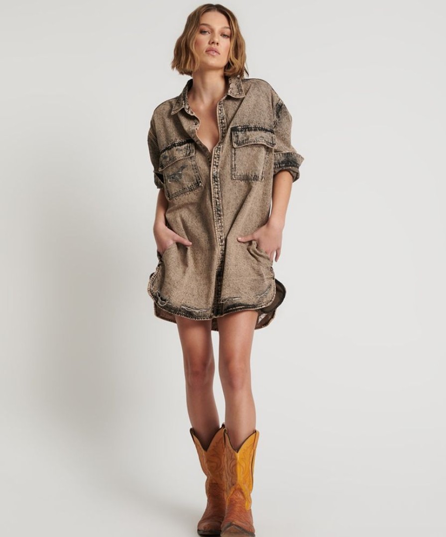 Fashion One Teaspoon Mini Dress | Rust Denim Shirt Dress