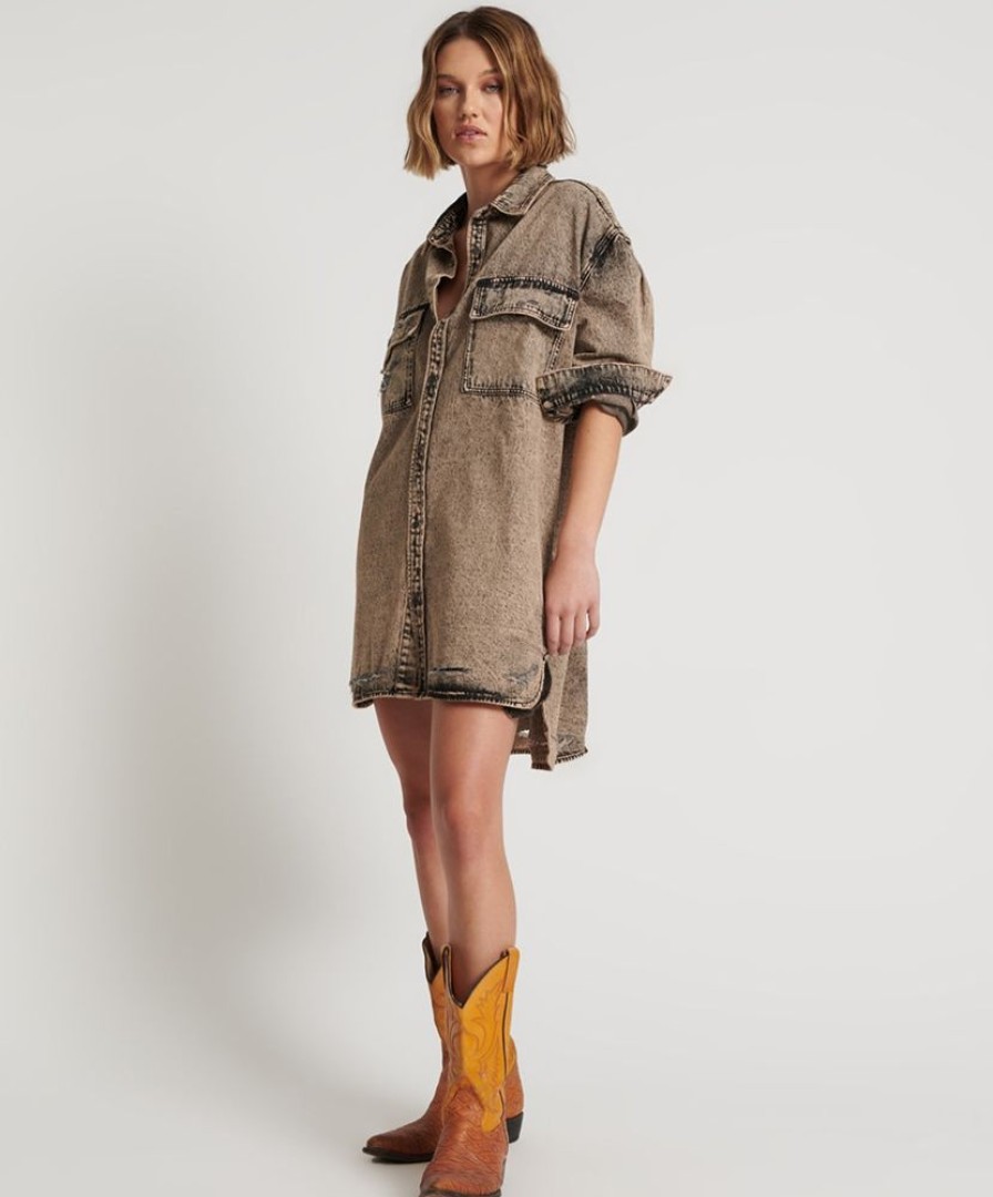 Fashion One Teaspoon Mini Dress | Rust Denim Shirt Dress