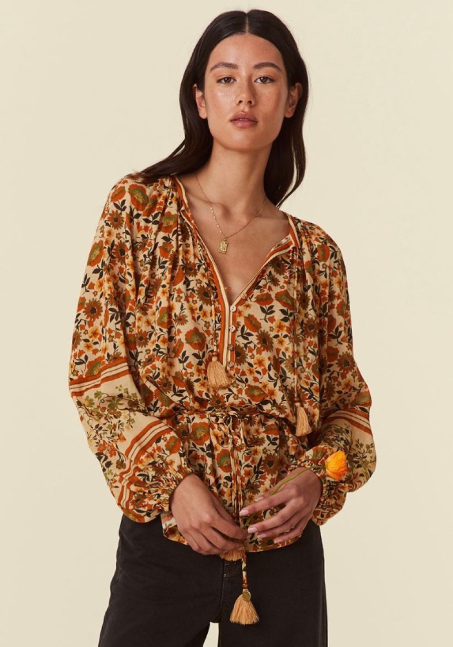 Fashion Spell Tops | Impala Lily Tie Blouse - Gold