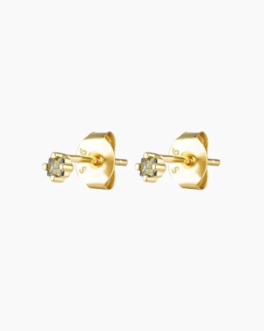 Accessories Slani Jewels Gold Jewels | Alice Studs - Olive