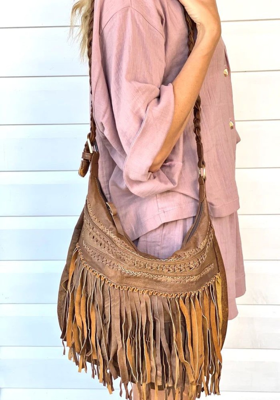 Accessories Cabo Gypsy Bags | Jessie Slouch Bag - Distressed Tan Vintage Tan