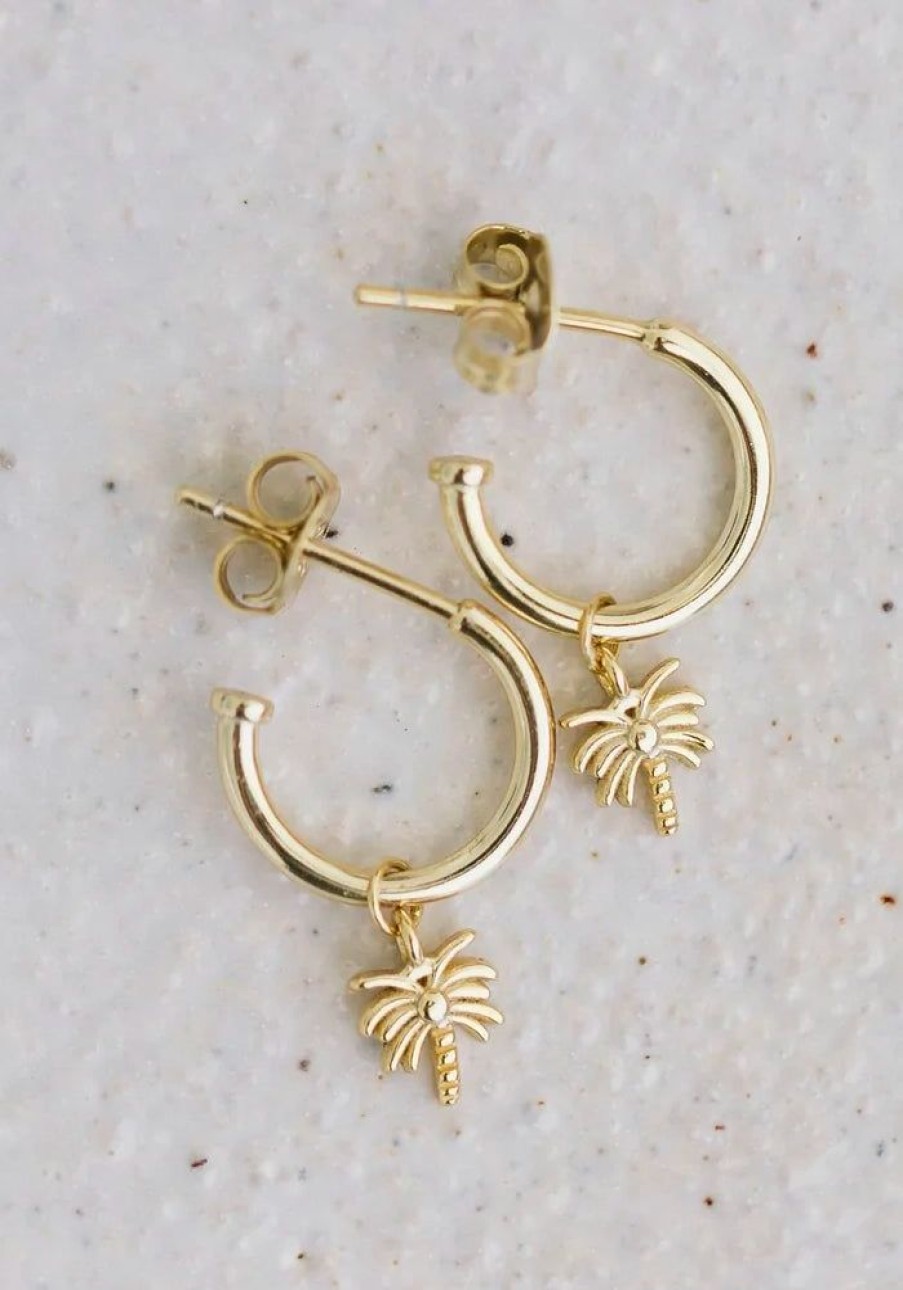 Accessories Sun Soul Jewels Gold Jewels | Golden Palm Earrings