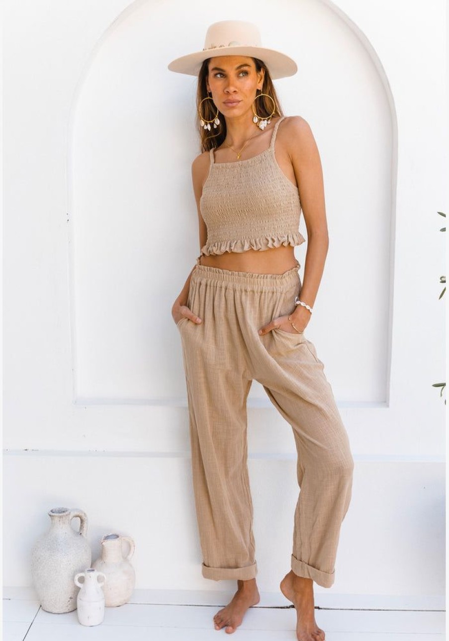 Fashion Cabo Shorts + Pants | Vacation Pants - Almond