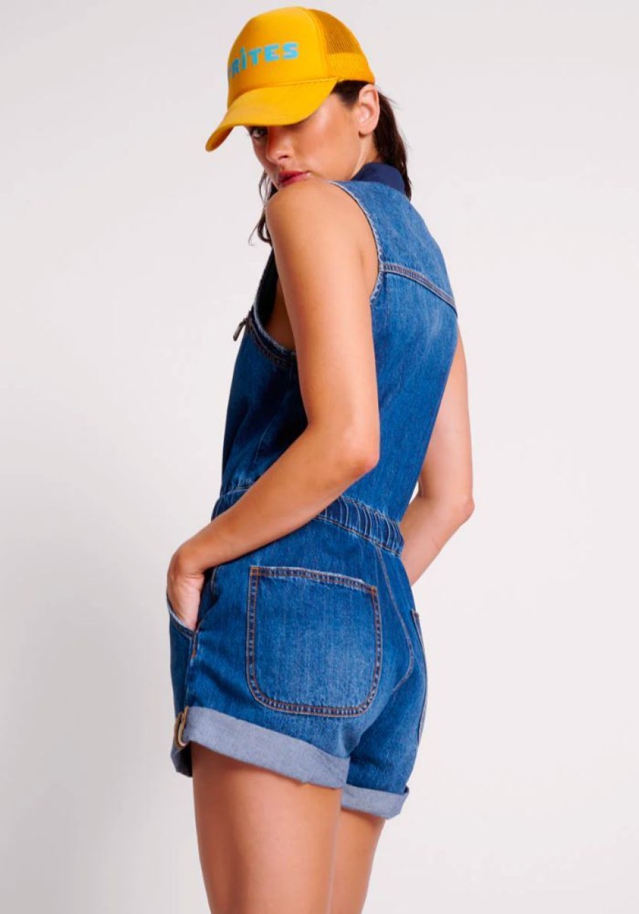 Fashion One Teaspoon Playsuits | Bluemoon Lilly Sporty Denim Jumpsuit