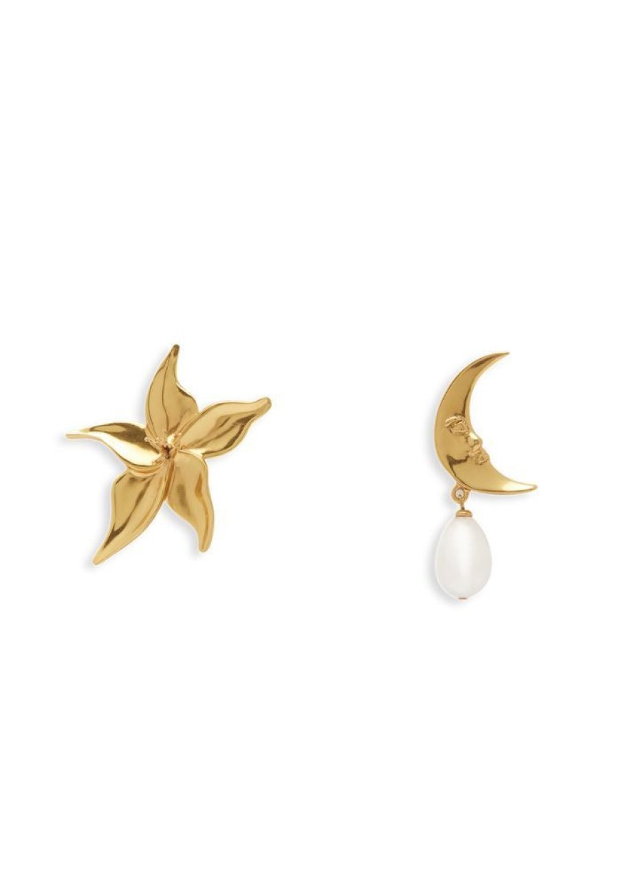 Accessories ALEMAIS Gold Jewels | Hero Star & Moon Earring