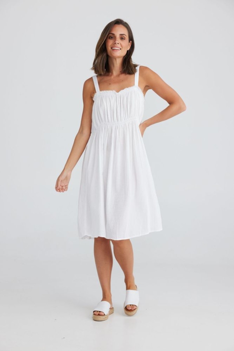 Fashion Holiday Mini Dress | Bask Dress - White