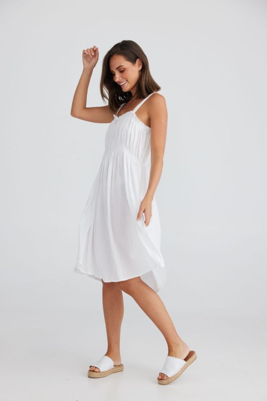 Fashion Holiday Mini Dress | Bask Dress - White