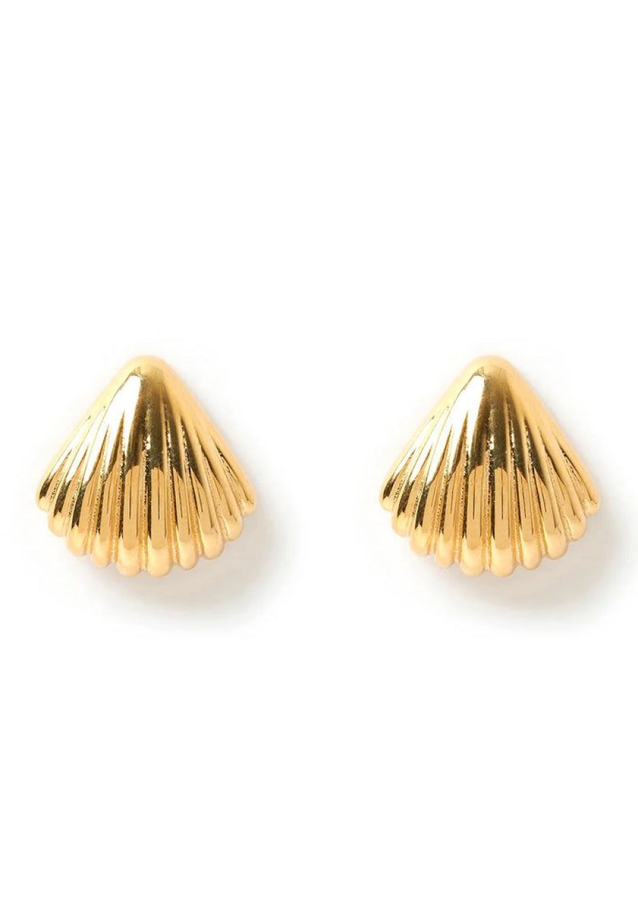 Accessories Arms Of Eve Gold Jewels | Pearla Gold Shell Earrings