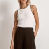 Fashion Mon Renn Tops | Connect Knit Singlet- Off White/Black