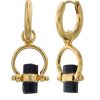 Accessories Tiger Frame Gold Jewels | Tiger Frame Sunday Swivel Hoops- Black Tourmaline