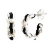 Accessories Tiger Frame Silver Jewels | Tiger Frame Silver Holiday Hoops- Black