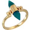 Accessories Tiger Frame Gold Jewels | Tiger Frame Gold Green Onyx Swivel Ring