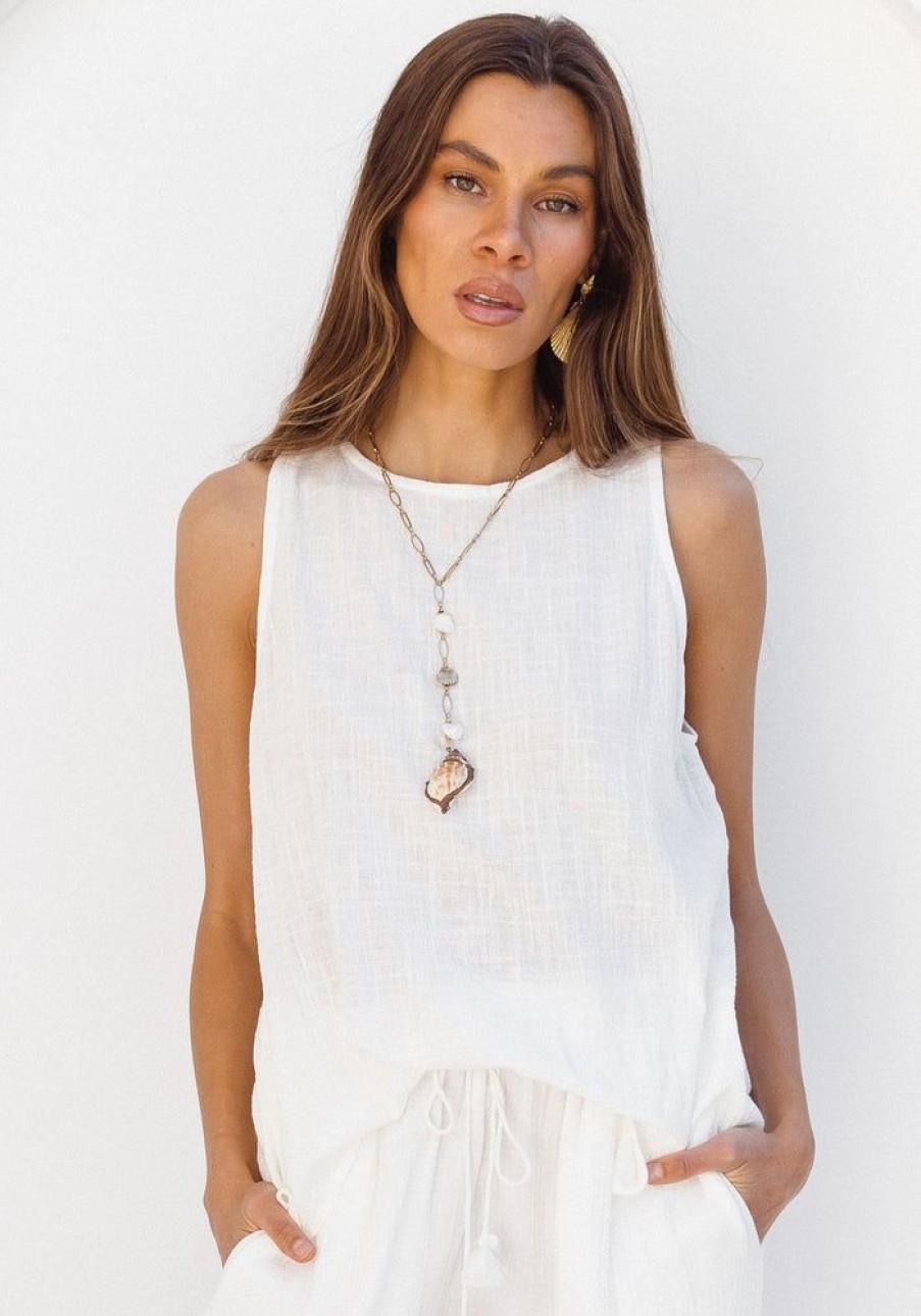 Fashion Cabo Tops | St.Barts Tank - Coconut