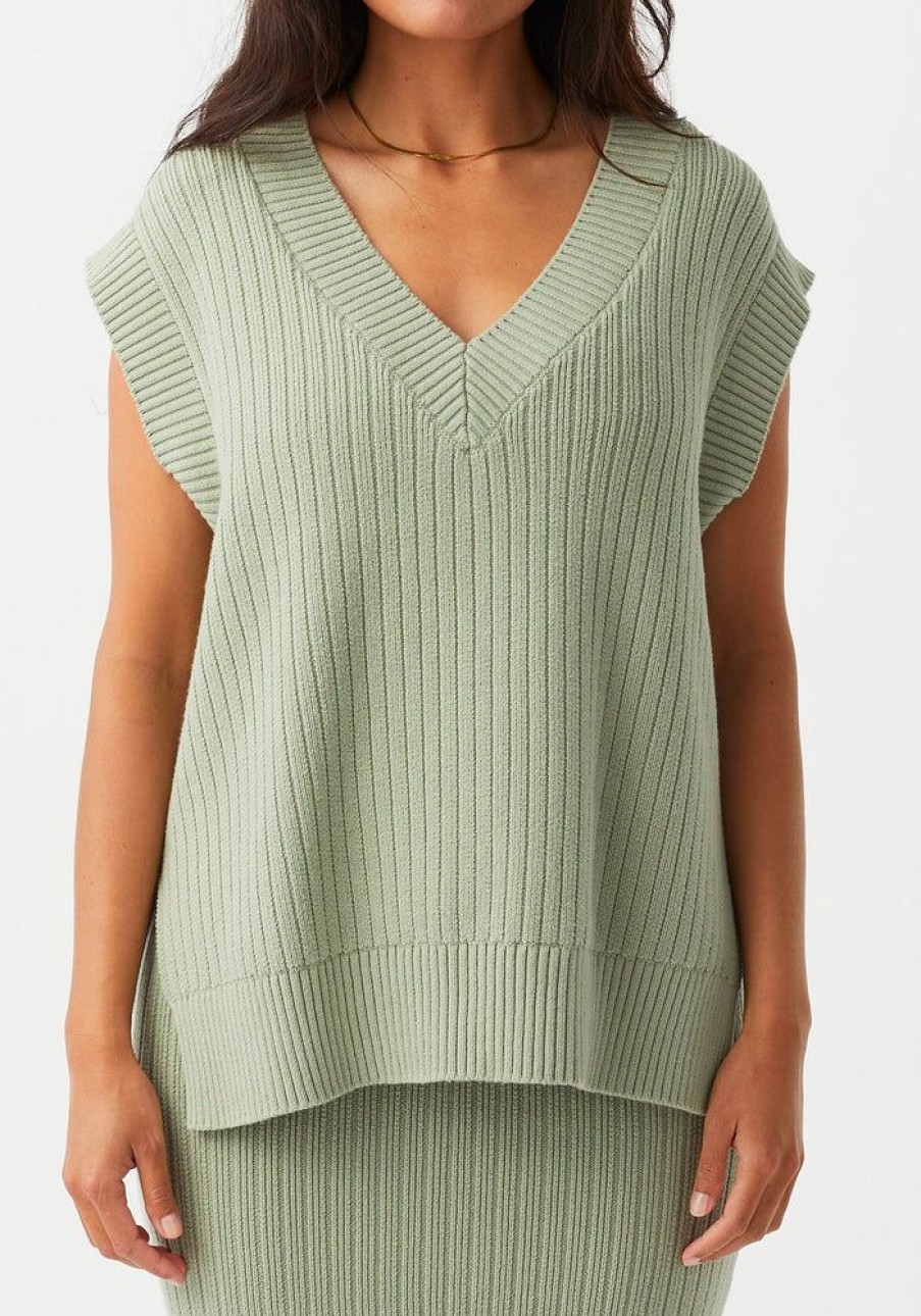 Fashion Arcaa Movement Tops | Vera Organic Knit Vest - Sage