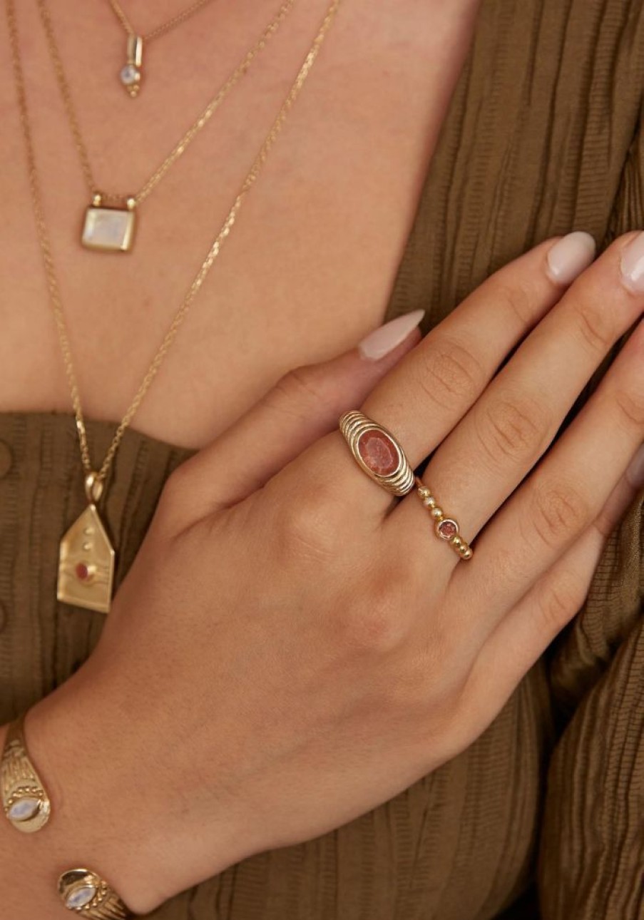 Accessories Tonimay Rings | Bella Sunstone Gold Stacker Ring