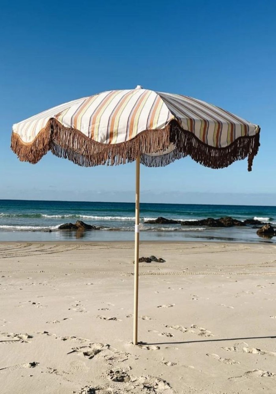 Accessories Salty Shadows Beach Towels + Umbrellas | Vintage Stripe Beach Umbrella