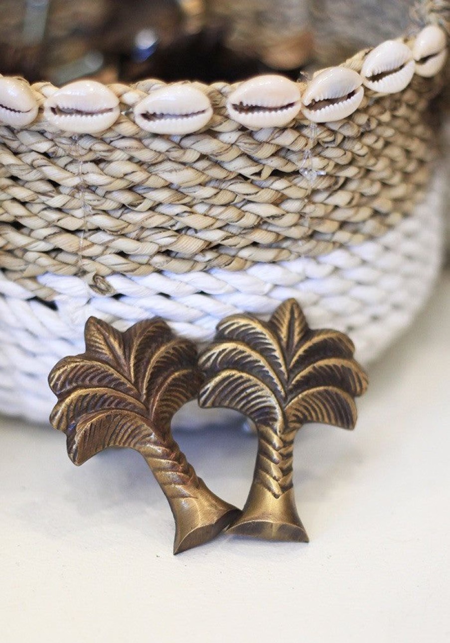 Homewares Cabo Gypsy | Palm Tree Brass Door Knobs