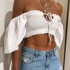 Fashion Lilya Tops | Toffee Crop Top- White