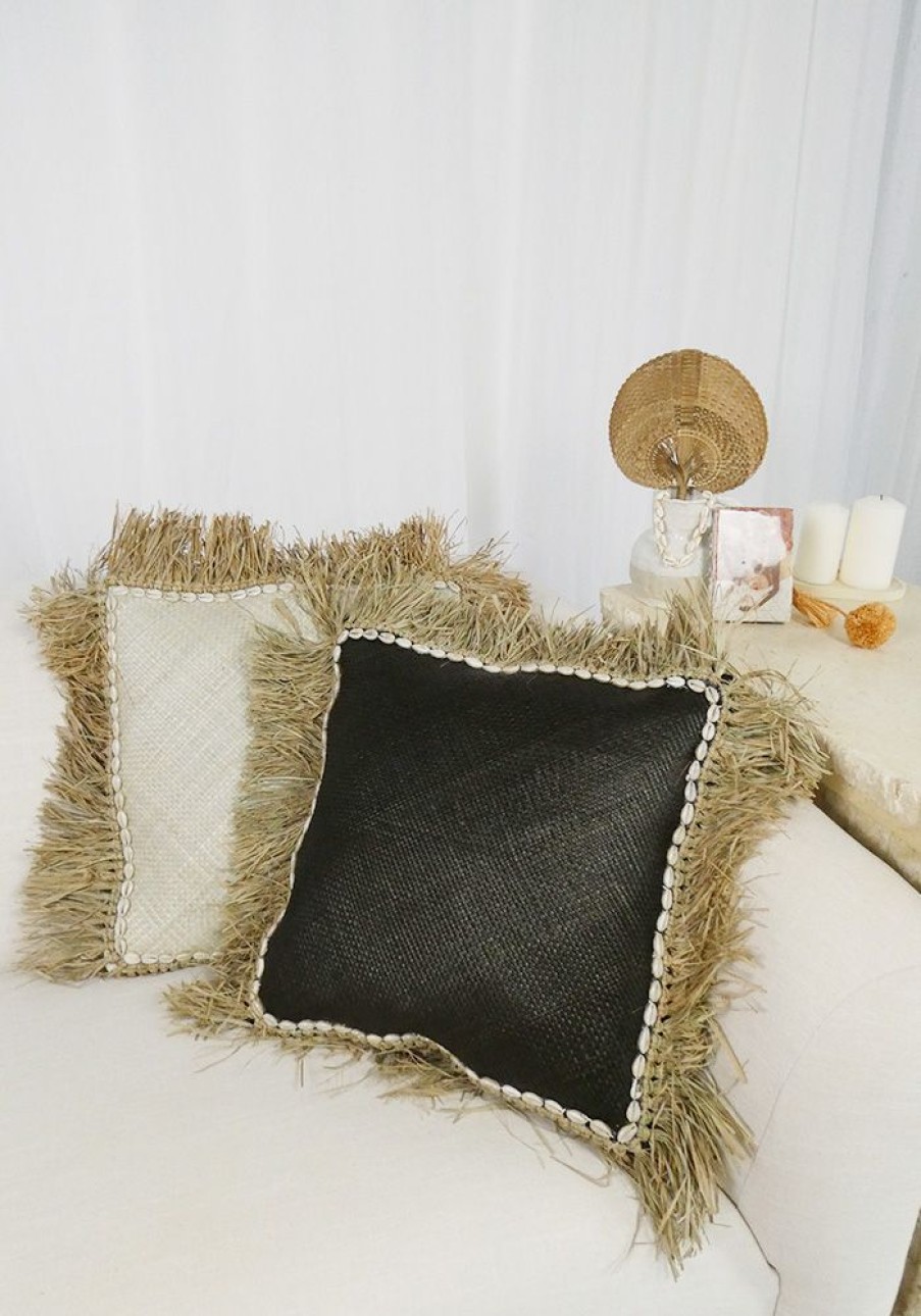 Homewares Cabo Gypsy | Raffia Shell Cushions - 2 Colors