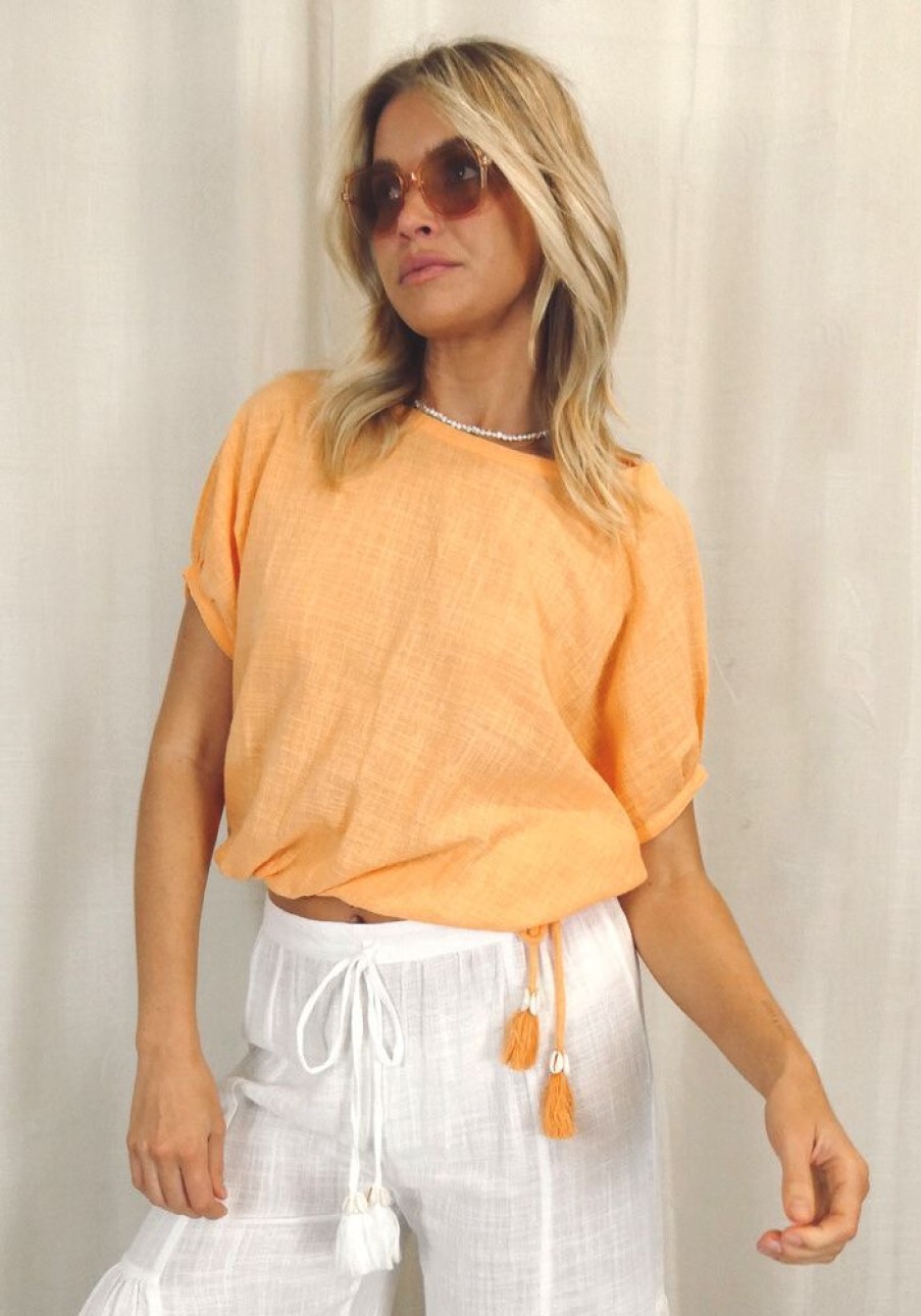 Fashion Cabo Gypsy Tops | Olivia Blouse - Papaya