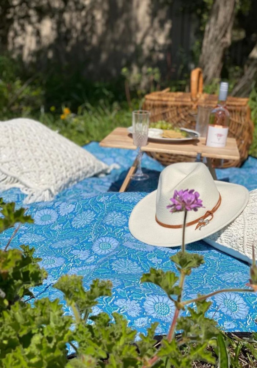 Homewares House of Skye | Wildflower Picnic Rugs - Blue Iris