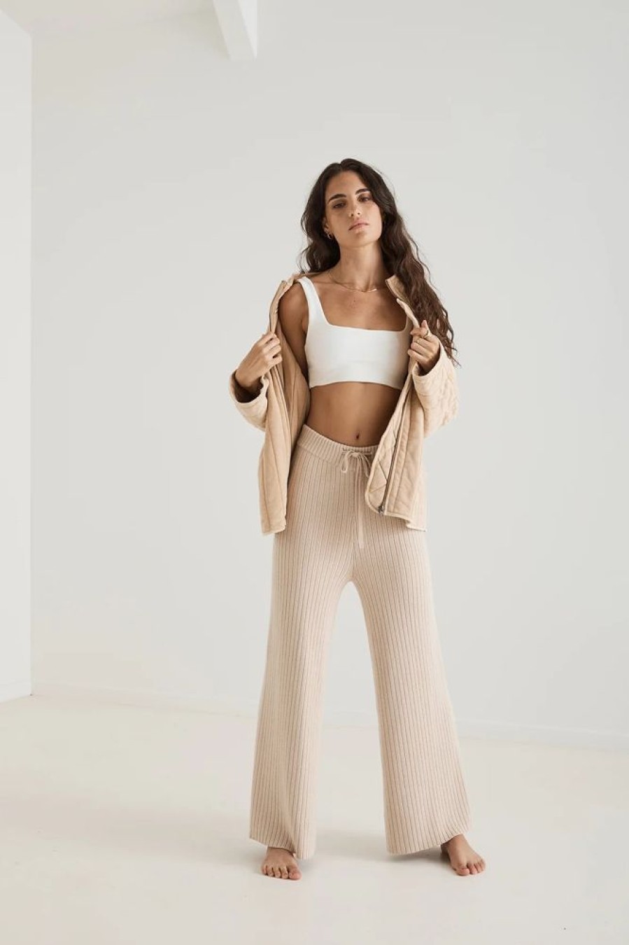 Fashion Arcaa Movement Shorts + Pants | Vera Organic Knit Pants - Sand