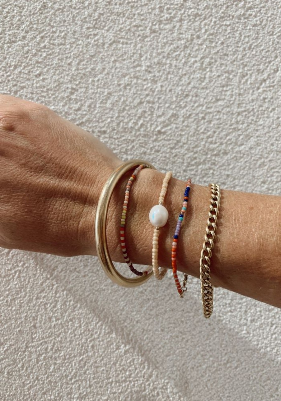 Accessories NP Rocks Jewellery Bracelets | Hanna Beaded Bracelet- Latte